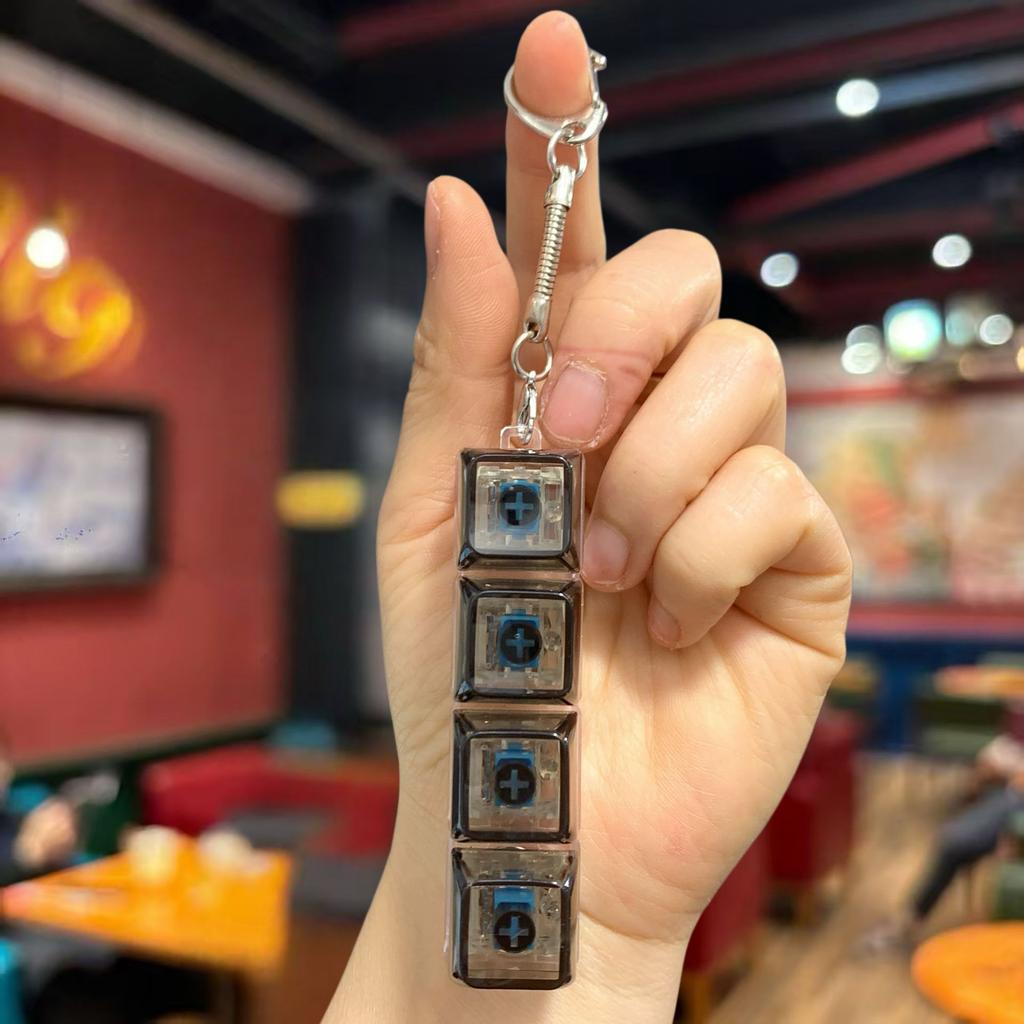 Popular Russian Key Keychain Transparent Fingertip Decompression Luminous Toy Mechanical Keyboard Car Key
