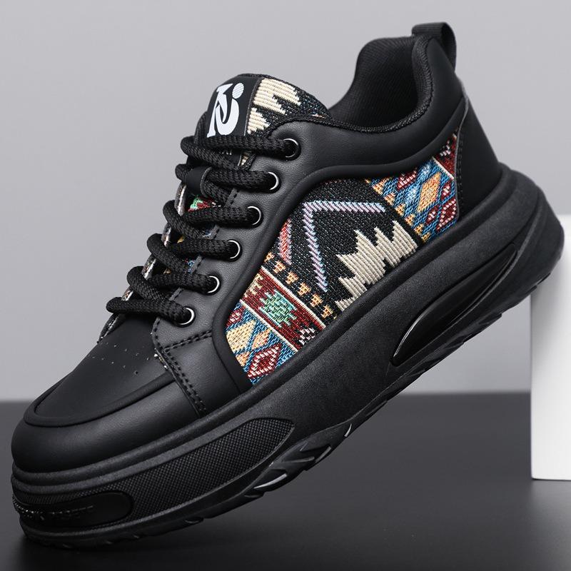 Trend Men Stripe Casual Sneakers  Ethnic Style Platform Sneakers Loafers Youth Student Running Sport Shoes  Hombre