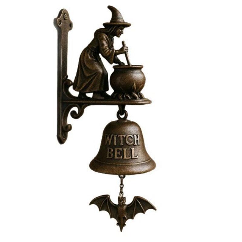 

Винтажный дверной звонок ведьмы – Сплав Хэллоуин Защита Подвески на дверь Колокольчик с ведьмой 1