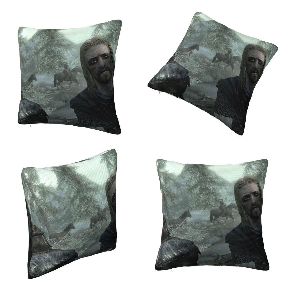 Exquisite Ornaments Unisex Hey You Youre Finally Awake Skyrim Meme Square Pillowcase Cushion Cover Pillow Case Throw Pillow Cover For Home Sofa Living Room