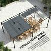 Pergola Roof Canopy, Retractable, 3 x 3 m, Polyester, UV 30+, Dark Grey