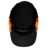 Bump Hat Baseball Hardhat Peaked Breathable Protective Adjustable for Sports Working Black with Orange Edge