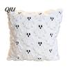Simple Fashionable Holiday Ornaments Halloween Ghost Cushion Cover, Fuzzy Throw Pillow 18x18 Inch Durable Zippered Protectors Washable Plush Case for