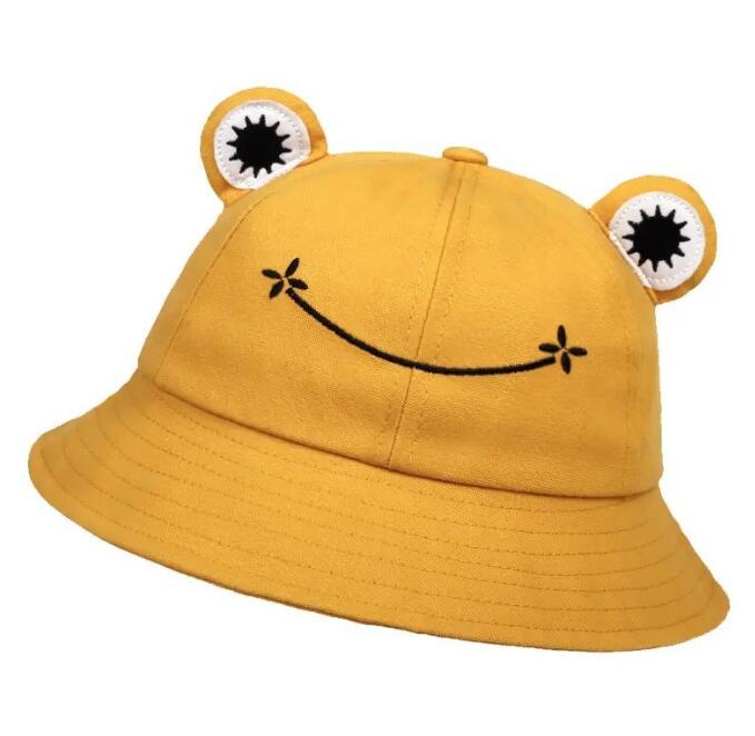2024031113 Green Frog Bucket Hat Cotton Adult Children