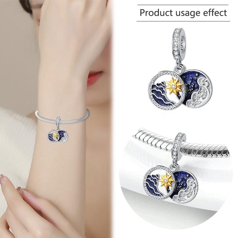 Fit Original Bracelet Necklace Astronaut Sun Star Spaceship Bead Diy Women Jewelry Giftcopper Trinket Jewelry Party Gift