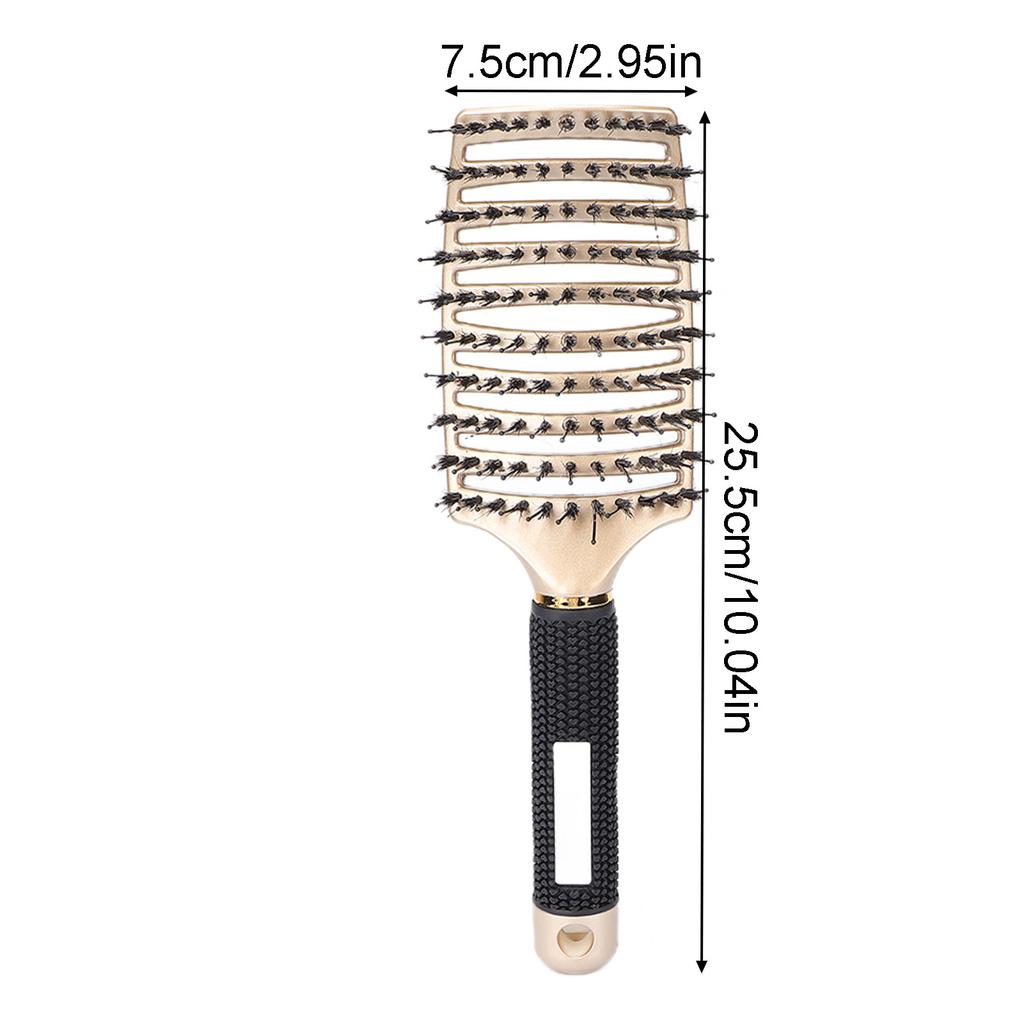 Curved Detangler Brush Nylon Professional Hair Paddle Detangling Brush for Hair Styling Gold
