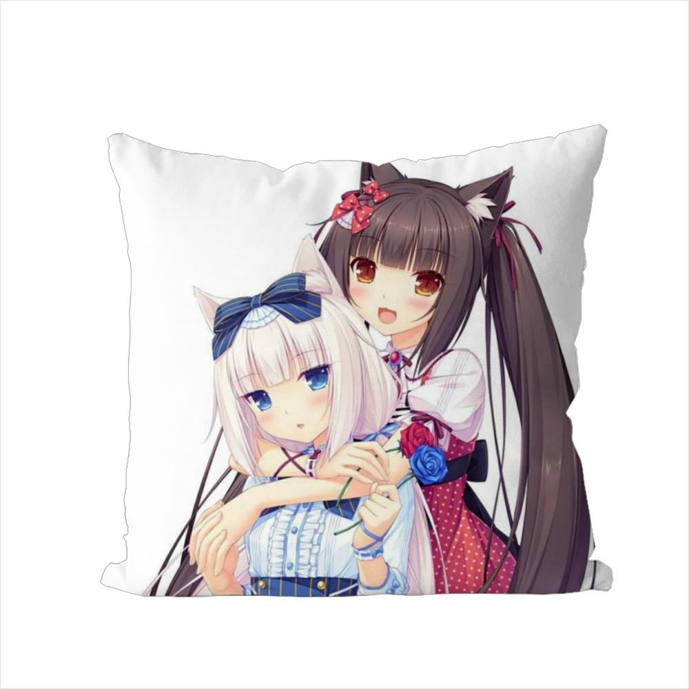 

NekoPara Pillow Case For Car Sofa Decorative Home Doublesided Print Plush Square Throw Pillow Cushion Cover 30x30cm