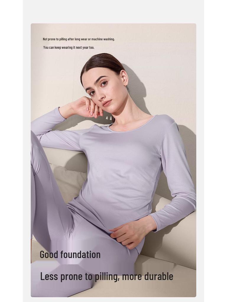 2025 Autumn Winter Cotton-Modal Couple's Warm Underwear Set