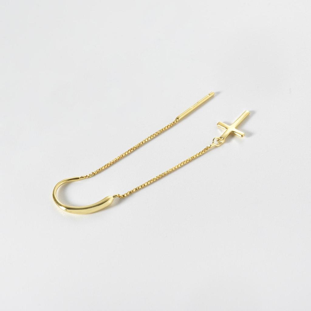 ANDYWEN 925 Sterling Silver Křížový řetízek s řetízkem s kapkou náušnice Piercing Pendiente Jemné šperky