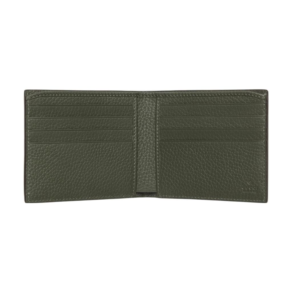 Gucci Jumbo GG Double G Logo Embossed Flap Leather Wallet Men wallet Dark-Green 739475-AABY0-3346