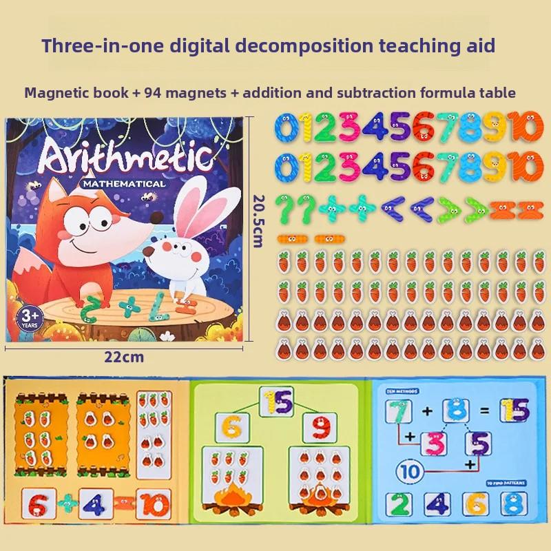 Montessori Fraction Learning Math Toys Magnetic Arithmetic Teaching Aids Educational Book Toy For Children Christmas Gifts