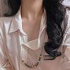 Vintage High-Quality High-Gloss Morandi Color Imitation Seawater Pearl Sweater Chain Necklace Collarbone Chain