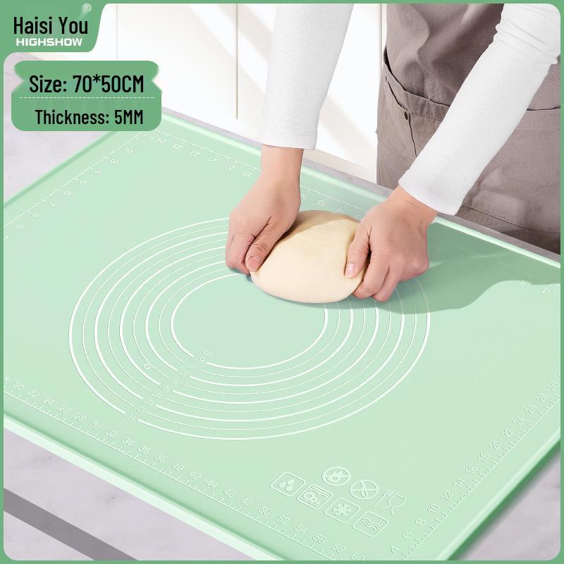 Non-Stick Silicone Kneading Mat & Thick Plastic Cutting Board Set