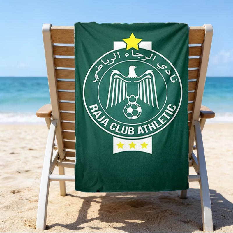 Raja Club Athletic Crest Microfiber Beach Towel, Lightweight And Quick-Dry, for Summer Travel, Beach Essential, Swimming Pool Outdoor
