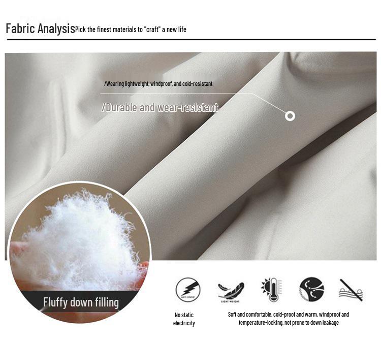 Di Yu Shen Long Men's Winter Baseball Collar Down Jacket - Thick, Warm, White Duck Down Casual Outerwear for Cold Protection