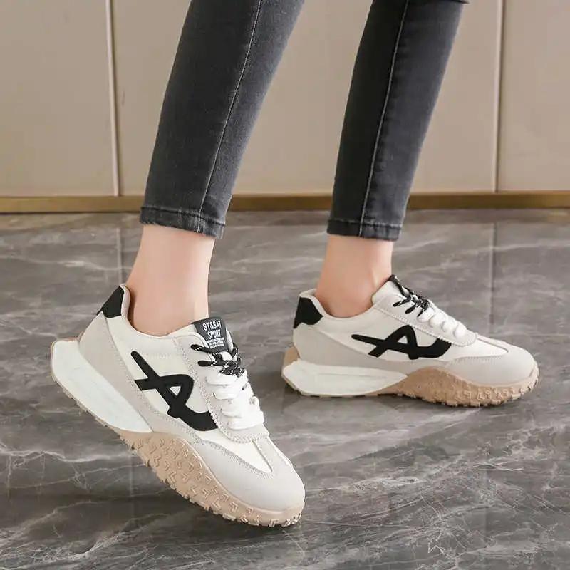 Fashion Plateforme Without Heels Platform Boots White Oxford Black Platforms Heels Hight Heels Shoes For Women Sneakers Sports