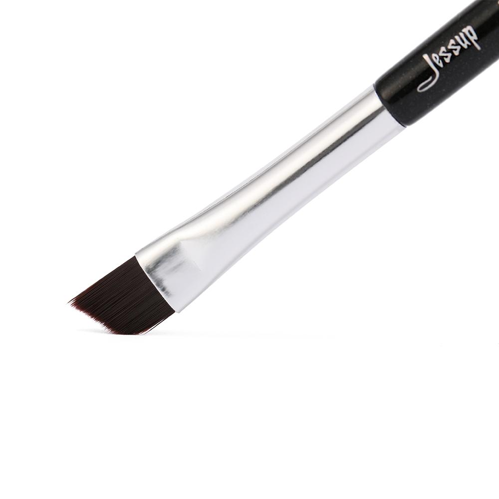 Jessup Černá/stříbrná sada profesionálních štětců na make-up Sada kosmetických pomůcek štětců na oči Eye Shader Liner z přírodních syntetických vlasů 6ks