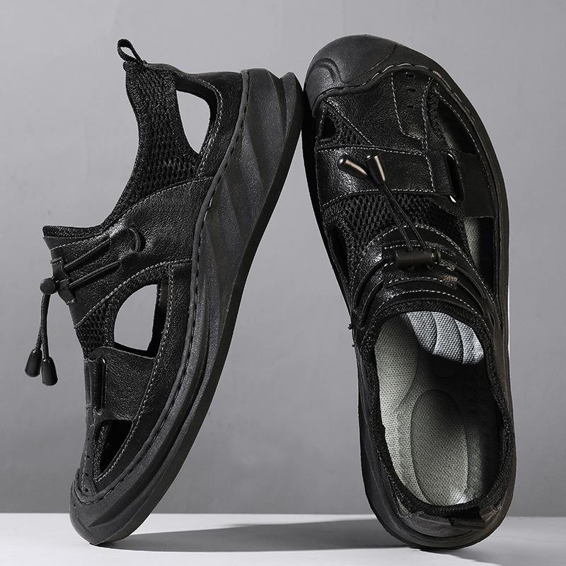 Traceway driving sandals men's summer new mesh breathable hole shoes mountaineering outdoor leisure quick-drying wading beach shoes