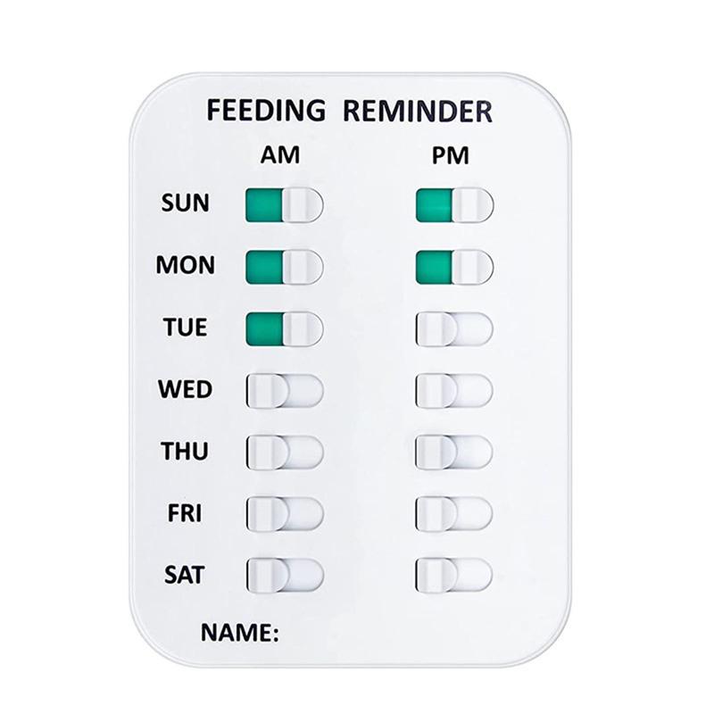 Pet Feeding Reminder, AM/PM Indication Chart with Magnetic Reminder Sticker, Feed Your Puppy Dog for Prevent Overfeeding & Obesi