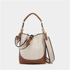 Women's Bag 2026 New Fashi Brown Drawstring Portable Crossbody Wide Shoulder Strap Drawstring Bucket Bag for Women