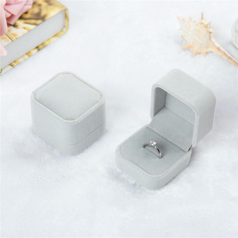 Square Velvet Gift Packaging Box Jewelry Box Ring Box Box Storage Organizer Earring Display Case