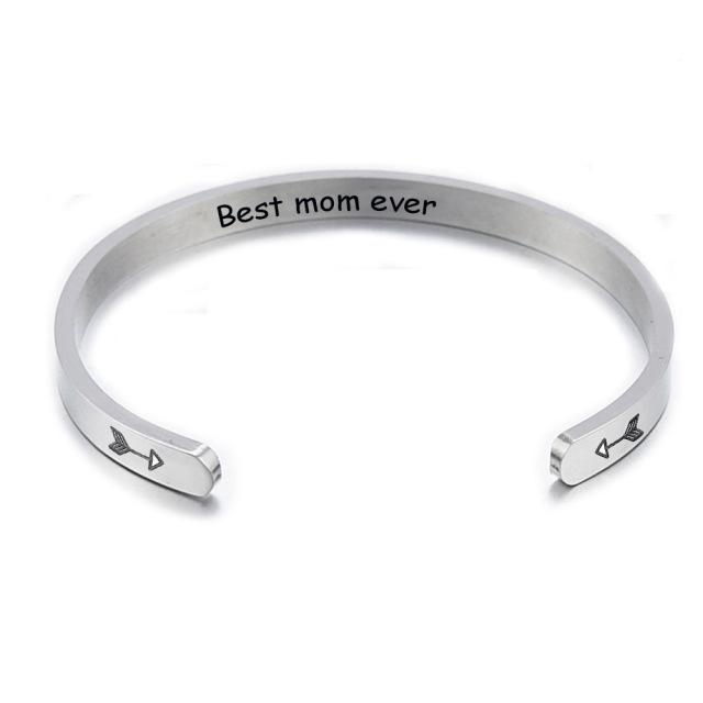 Brățară din oțel titan Brățară cu frază personalizată Brățară sculptată Zi de naștere Absolvire Cadou prietenie Suvenir pentru femei