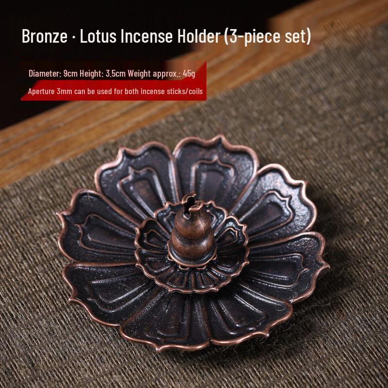 Kodo Multi-Hole Gourd & Water Drop Incense Holders: Turtle, Zen Lotus, Dragon Soaring Designs
