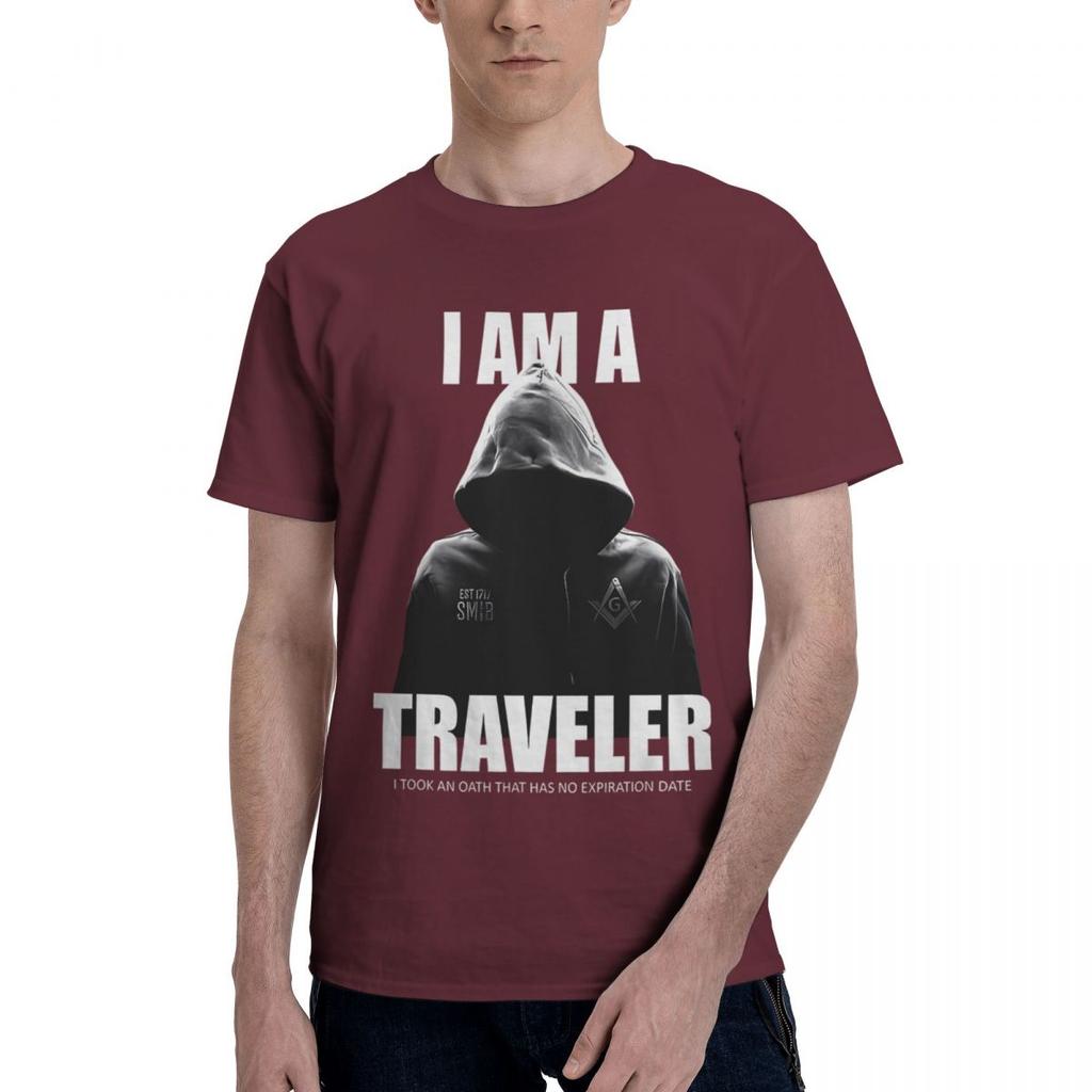 I Am A Traveler SMIB Freemason 100 Cotton Casual Breathable Confortable Kawaii Funny TShirt For Men Funny Gift