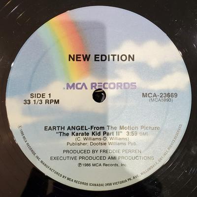 12inch Record NEW EDITION - Earth Angel MCA23669 MCA Records 1986 Canada Rap & Hip-Hop/R&B Used