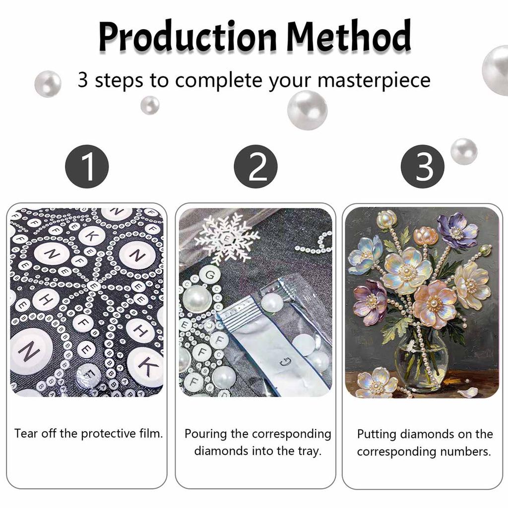 Floral pearl painting handmade diy pearl art painting stickers home decoration gifts