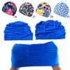 Shower Cap Elastic Nylon Turban Flowers Printed Swimming Cap Pool Bathing Hat Long Hair Protect Waterproof Hats for Men Women