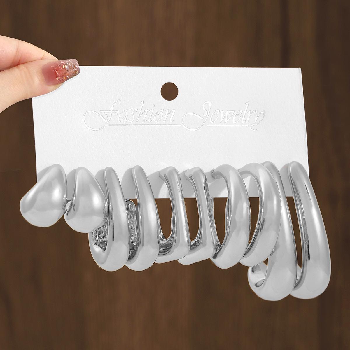 

Модные толстые серьги C-образной формы в виде капли воды, ретро панк, геометрические, элегантные женские серьги-кольца, для повседневных встреч, праздничные подарки