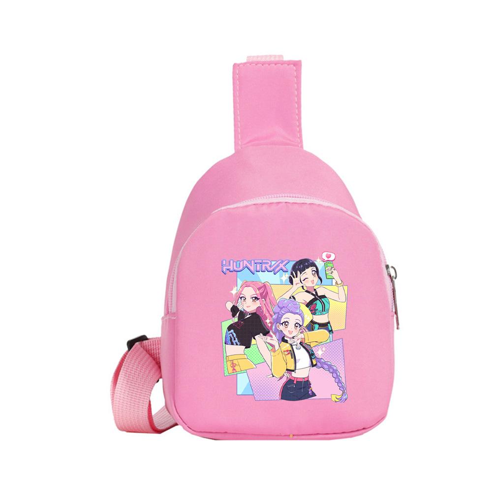 Cartoon Anime K-Pop Demon Hunters Printed Kawaii Chest Pack for Boy Girl Shoulder Bag Student Portable Crossbody Pouch Christmas Gift
