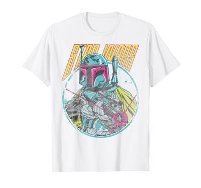 STAR WARS Boba Fett Neon Blaster Vintage Graphic T-Shirt C2 T-Shirt