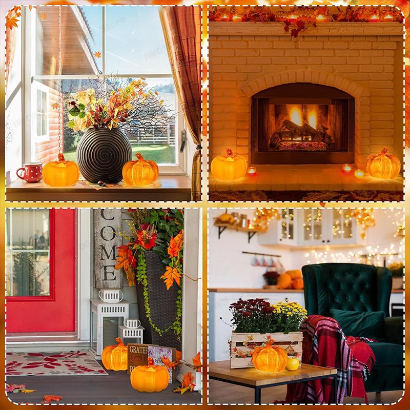1/2/6/10PCS LED Glowing Pumpkin Halloween Decorations Lantern Costume Props Desktop Ornament for Party Home