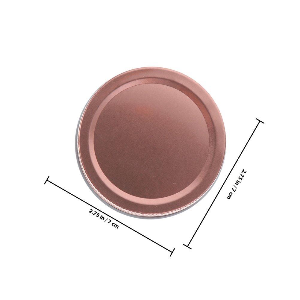

6Pcs Tinplate Jar Lids Wide Mouth Airtight Reusable Canning Lids Leakproof Storage Caps for Jam Spice Tea Coffee Biscuits Fruit рожевий колір золота
