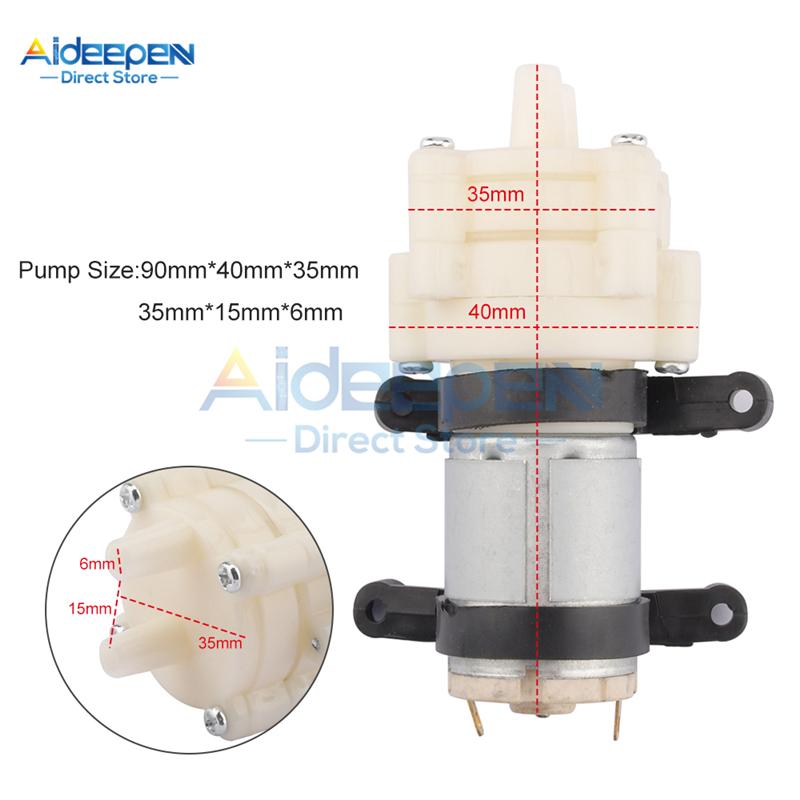 DC 12V R385 Priming Diaphragm Mini Pump Spray Motor Micro Pumps For Water Dispenser 90mm X 40mm X 35mm Max Suction 2m