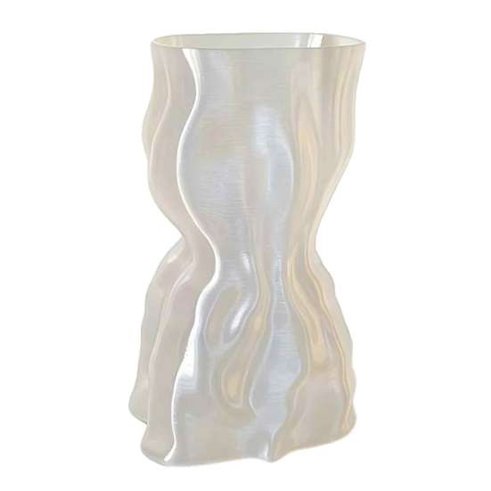 Bedroom Aesthetic Decor 3D Printed Flower Vase, Modern Minimalist Vase for Living Room Sophisticated Home Accessories Decor, Creative Floral