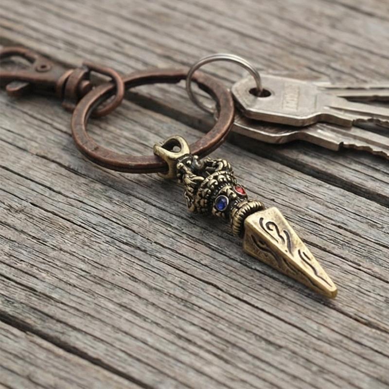 Artistic Handmade Copper Vajra Ritual Object Metal Texture Suitable for Meditations Practice and Interior Decoration