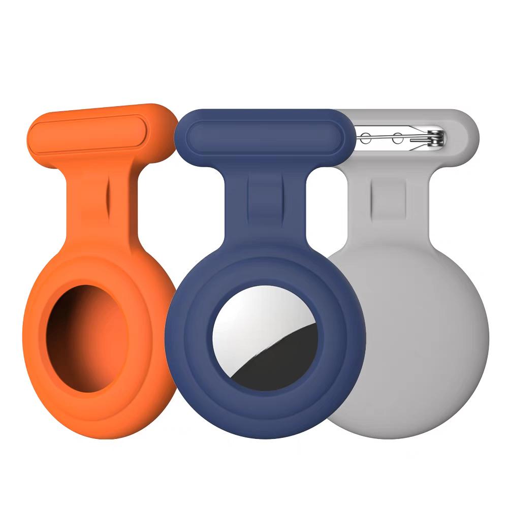 Hidden Airtag Holder for Kids GPS Tracker Silicone Air tag Holder with Brooch Pin, Airtags Clip Child/Elderly/Backpack/Luggage