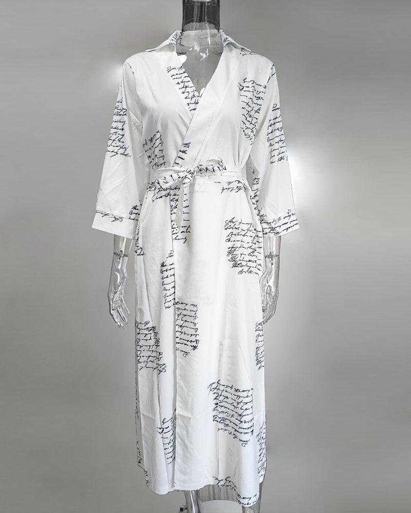 Women's Fashion V-neck Print Long Sleeve Bodycon Dress 2025