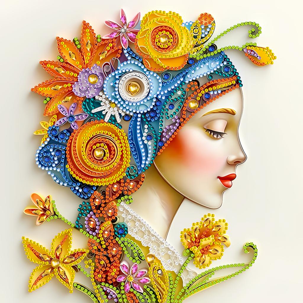 Abstract Special Shape Quilling DIY Partial Drill Diamond Art Kit 30x30cm Crystal Diamond Art for Adults Home Wall Decor