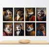 Animal Portrait Lion Fox Golden Retriever In Military Uniform Poster Print Wall Art Pictures Canvas Painting Room Home Decor