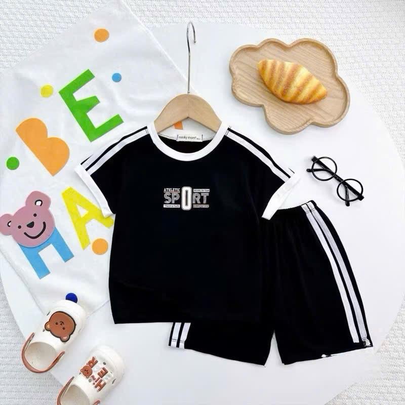 Children's sports style short sleeved set, casual and versatile