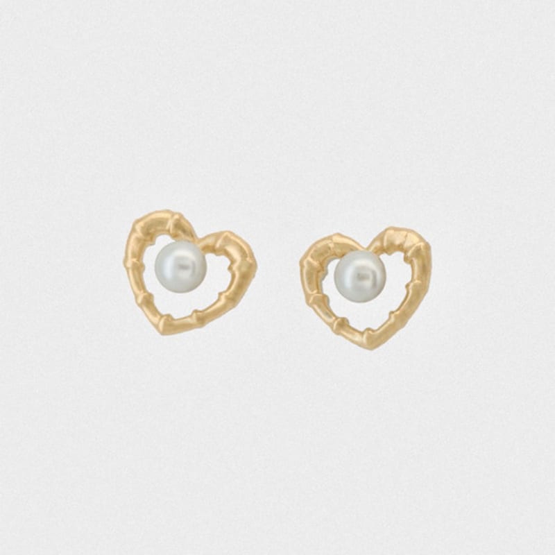 Youngglow 14k Pearl In Heart Earrings (1 Pair)