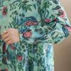New Spring Summer Women Plus Size Vintage Floral Print Long Dress Loose Oversize Maxi Long Sleeve