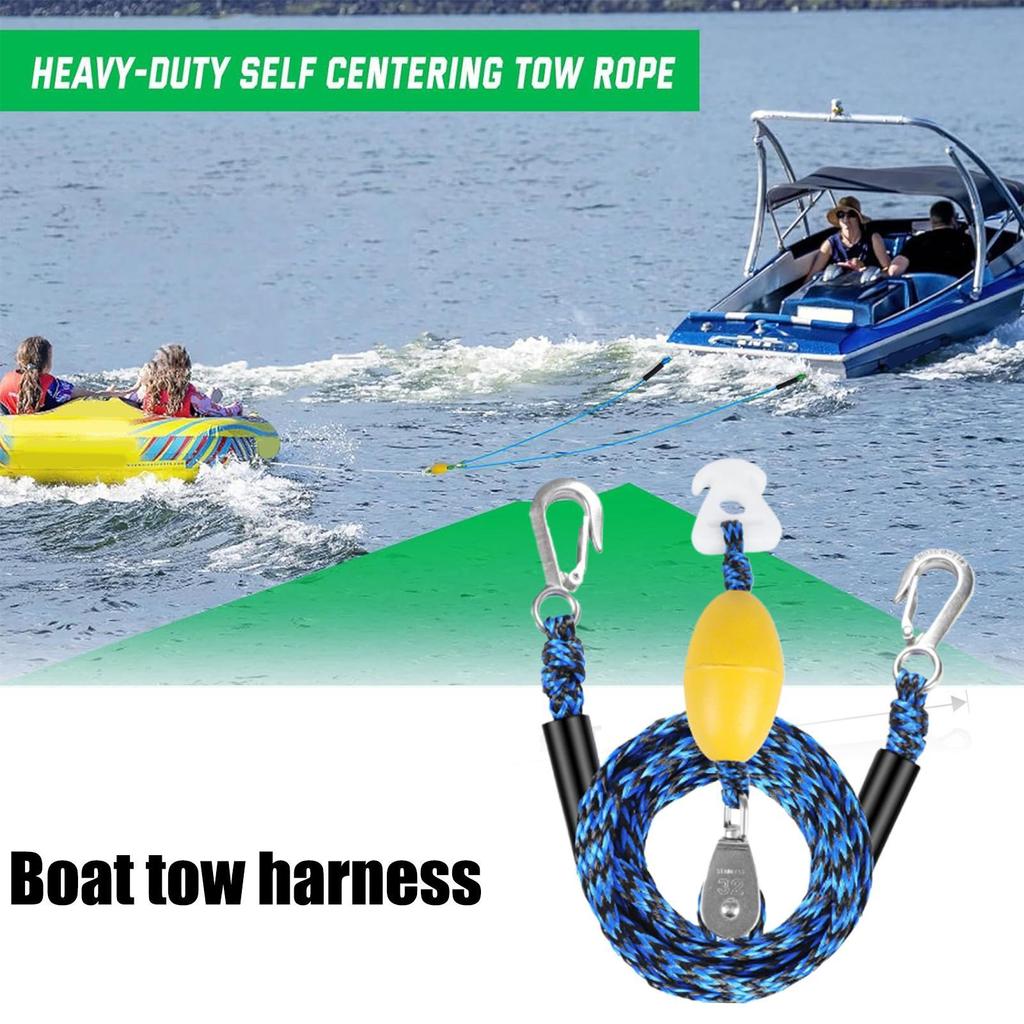 Water Ski Tow Harness Boat Tow Rope Control Ski Harness High Strength 4 Riders Tow Rope Pulling Towing Tube For Water Ski