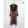 High-end mink fur collar double-sided cashmere coat women's LP wind winter long whole mink woolen splicing coat