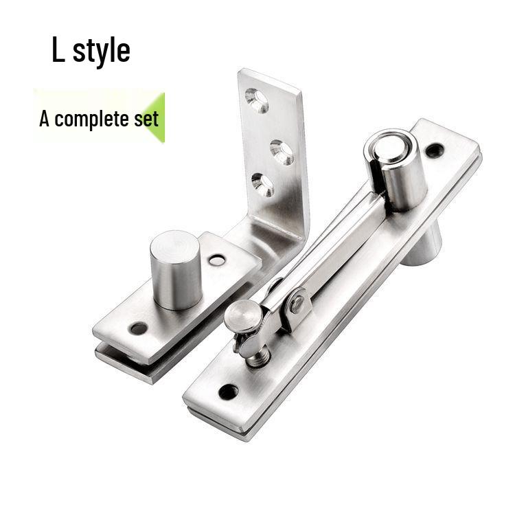 Stainless Steel 360° Pivot Hinge for Wooden Doors - Top & Bottom Concealed Rotating Shaft Hinge for Floor/Ceiling Installation
