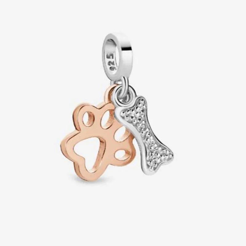 

FC Jewelry Fit Original Pan Charms Bracelet 925 Silver Dog Paw Forever In My Heart Bead For Women Memorial Berloque DIY